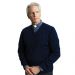 Pullover uomo con collo a V manica lunga in misto lana