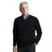 Pullover uomo con collo a V manica lunga in pura lana
