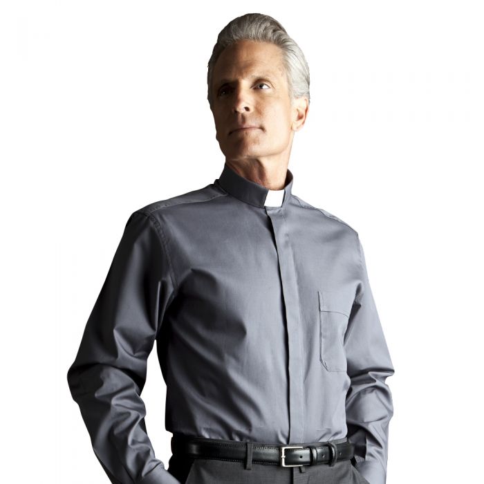 Camicia da sacerdote Clergy manica lunga misto cotone - art. 151