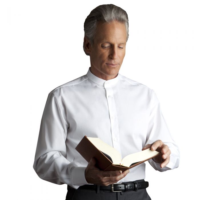 Camicia sacerdote da Talare manica lunga puro cotone - art. 165