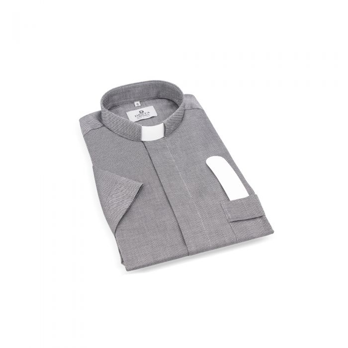 Camicia sacerdote EuroClergy Oxford manica corta puro cotone - art. 230