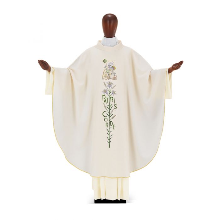 Casula ricamo Anno di San Giuseppe PATRIS CORDE art. 6092