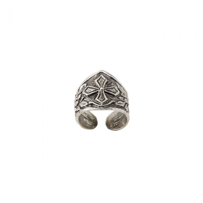 Anello vescovile simbolo CROCE art. 6093 in Argento 925 anticato