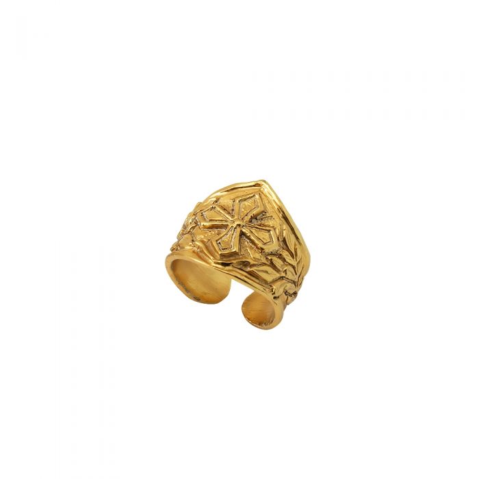 Anello vescovile simbolo CROCE art. 6093 in Argento 925 dorato