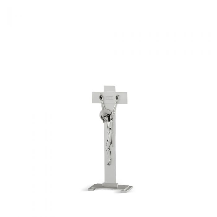 Croce larga con base - art. C. A 17 L BASE - finitura argentata