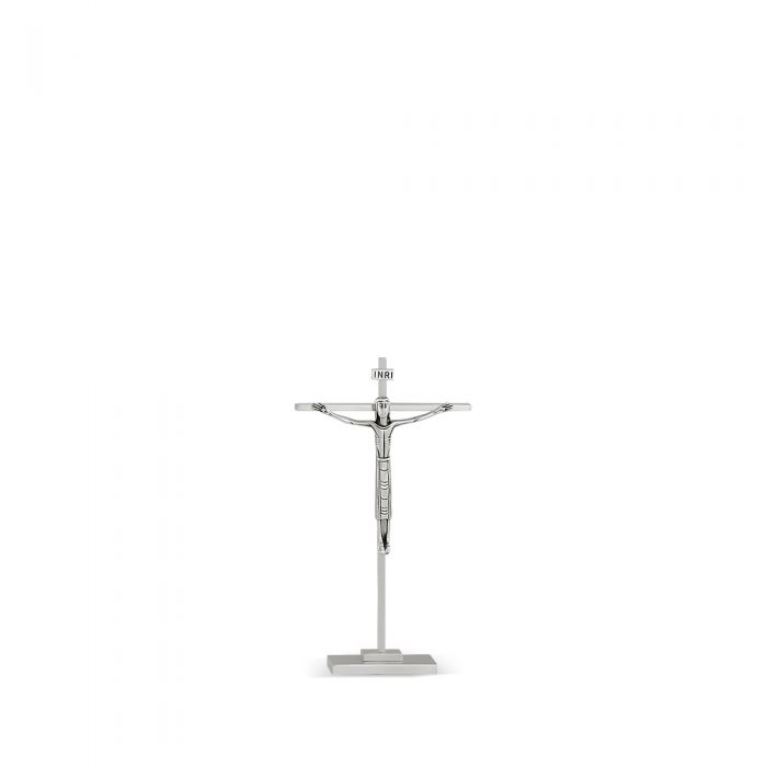 Croce con base - art. C. CR 23 BASE - finitura argentata