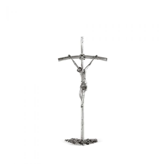 Croce con base - art. C. H 35 BASE - finitura argentata