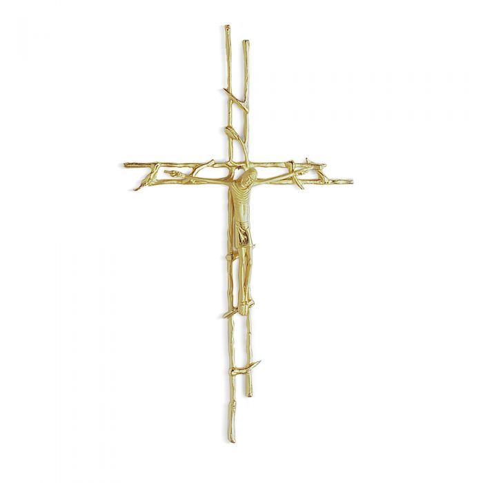 Croce da appendere - art. C. P 38 - finitura dorata