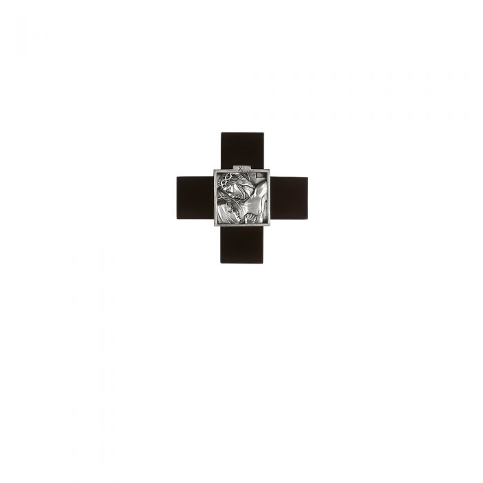 Via Crucis con legno - art. VCR 15x15 - finitura argentata