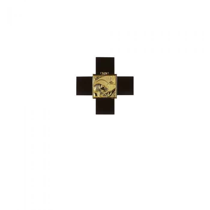 Via Crucis con legno - art. VCR 15x15 - finitura dorata