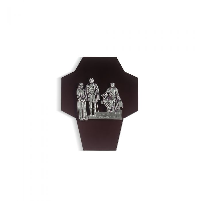 Via Crucis con legno - art. VCR 26x36 L - finitura argentata