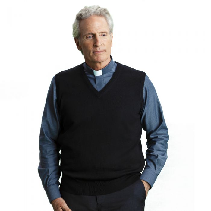 Gilet uomo con collo a V in pura lana Lanerossi