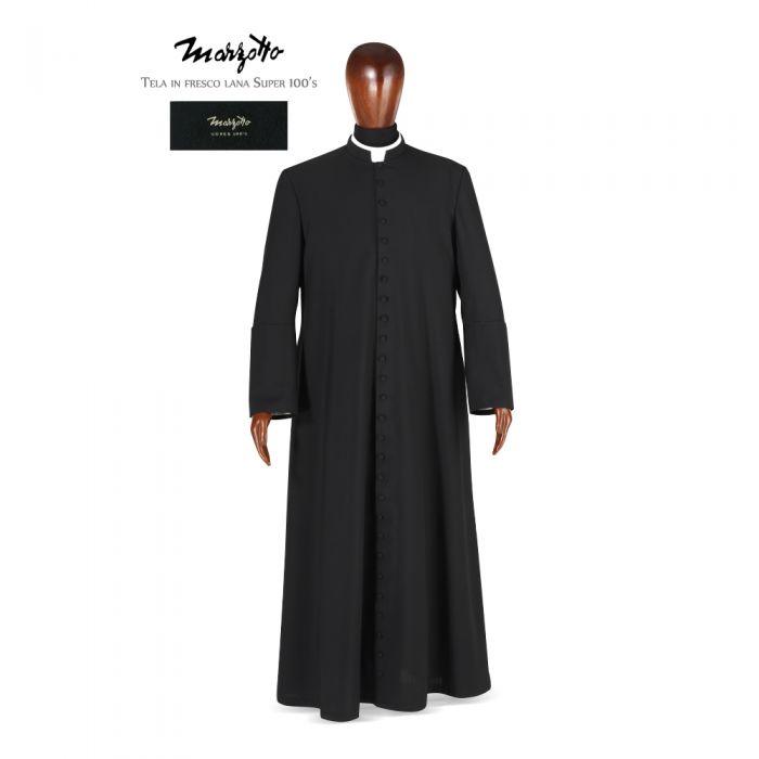 Veste talare tela in fresca pura lana - art. 2260 nero