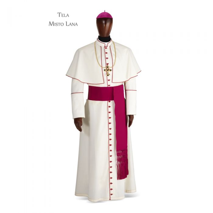 Veste talare tela in fresco misto lana - art. 3240 avorio