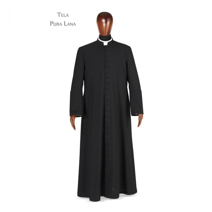 Veste talare tela vaticana leggerissima pura lana - art.1880 nero