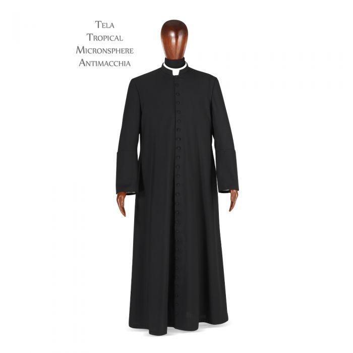 Veste talare in tela di lana Ermenegildo ZEGNA Tropical Micronsphere Antimacchia - art.1091 nero