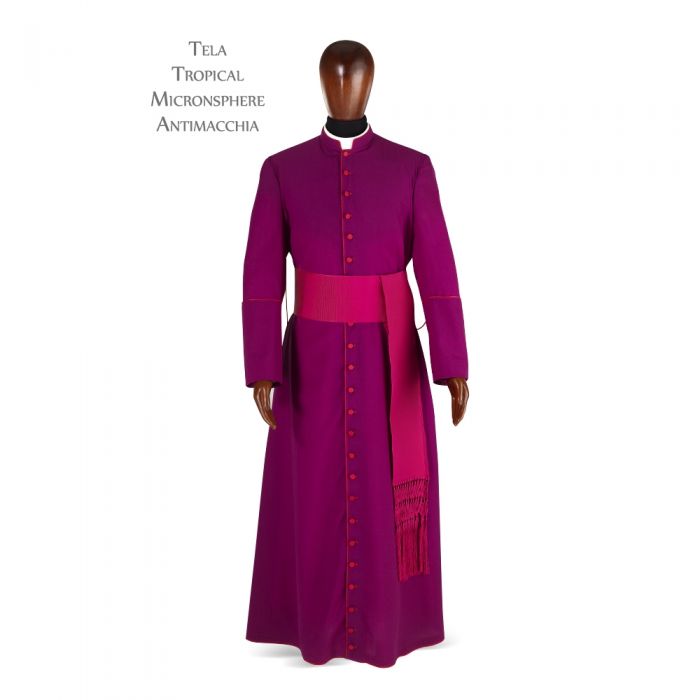 Veste talare in tela di lana Ermenegildo ZEGNA Tropical Micronsphere Antimacchia - art.1091 paonazzo