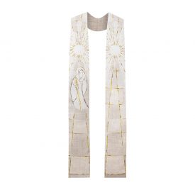 Stola per sacerdote stampata Anno di San Giuseppe PATRIS CORDE art. 6093 avorio